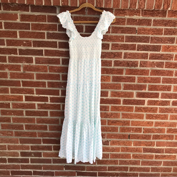 NWOT Anthropologie Araminta James Positano Tiered Maxi Dress Polka Dot Small - Picture 2 of 11